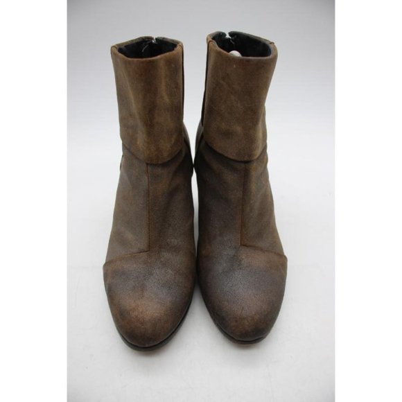 Rag & Bone Boots Newbury Women's 38.5 / 8.5 Bootie Distressed Brown Suede Heel - Picture 2 of 10
